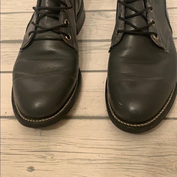 Texas Leather Gray Ankle Boots Sz 9.5
